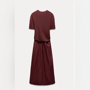 Elegant Burgundy Midi Dress Zara M